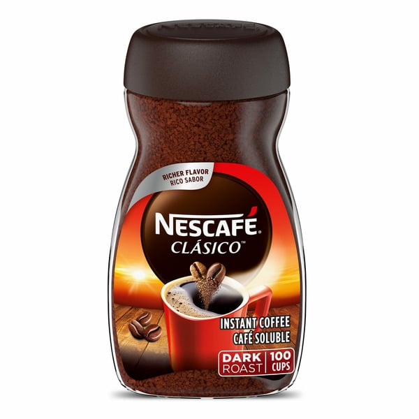 Coffee Grounds and Whole Beans NESCAFÉ Clásico Dark Roast Instant Coffee hero