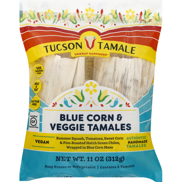 Frozen Vegan & Vegetarian Tucson Tamale Tamales, Blue Corn & Veggie hero