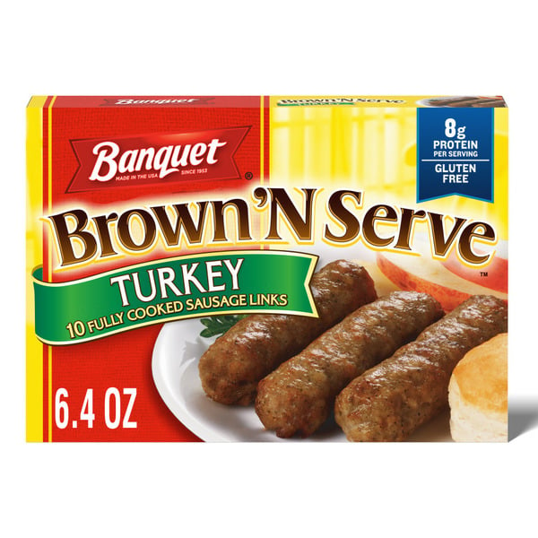 Frozen Meat & Chicken Banquet Brown ‘N Serve Fully Cooked Turkey Sausage Links hero