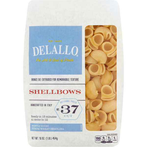 Dry Pasta DeLallo Shellbows, No. 37 Cut hero