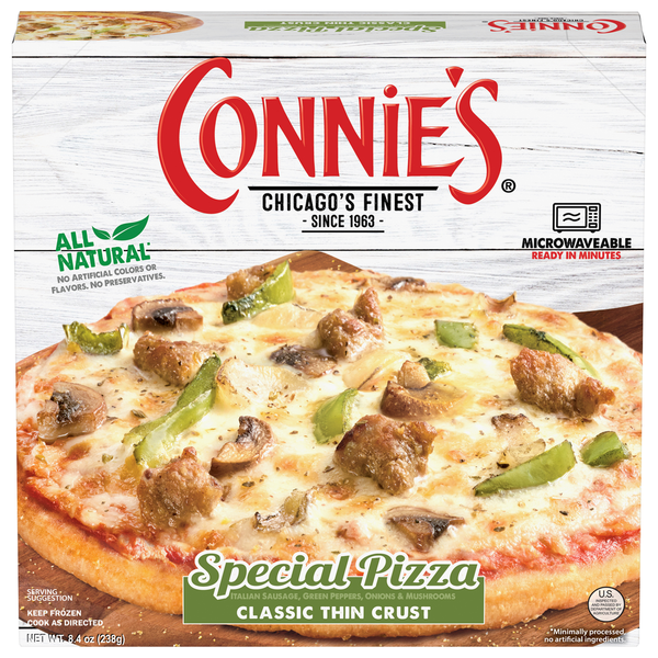 Frozen Pizza Connie's Pizza Pizza, Classic Thin Crust, Special hero