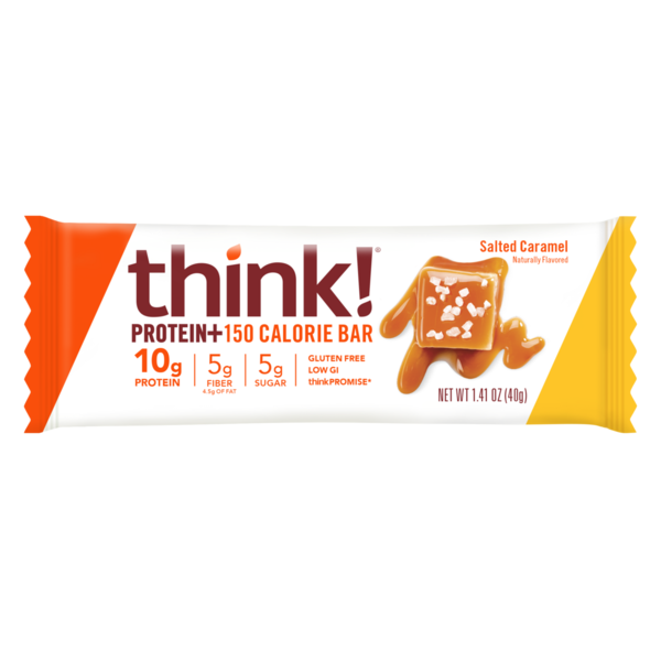 Protein & Meal Replacements think! Salted Caramel Chocolate Dipped Bars hero