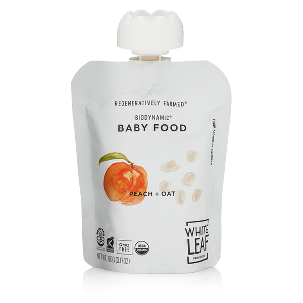 Baby Food & Formula White Leaf Provisions Biodynamic Regeneratively Farmed, Organic,  Baby Food - Peach + Oat hero