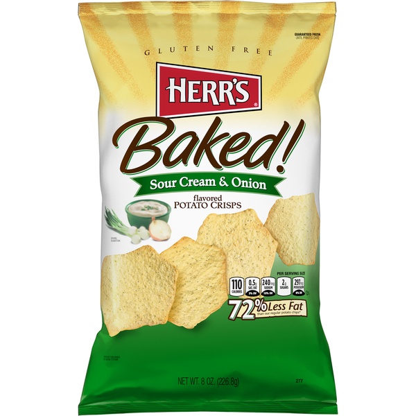 Chips & Pretzels Herr's Potato Crisps, Gluten Free, Sour Cream & Onion Flavored hero