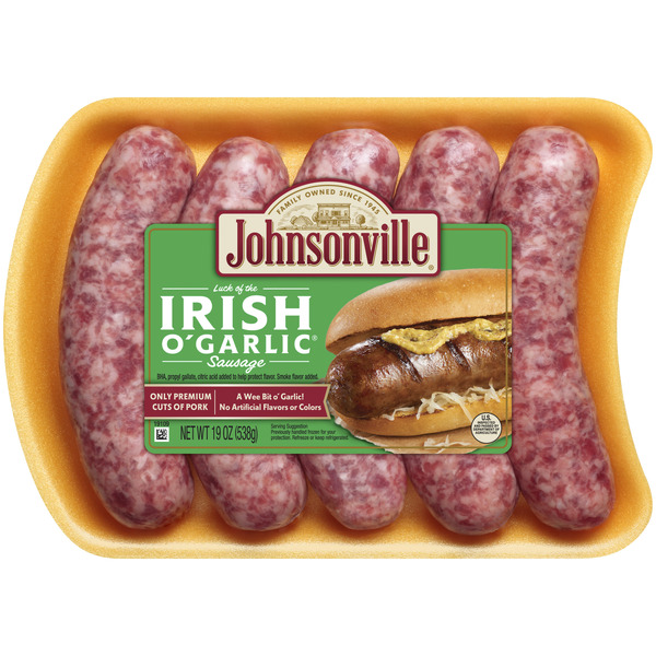 Packaged Meat Johnsonville Irish O Garlic Sausage hero