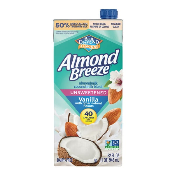 Soy & Lactose-Free Almond Breeze Unsweetened Coconut Vanilla Shelf-Stable Almondmilk hero