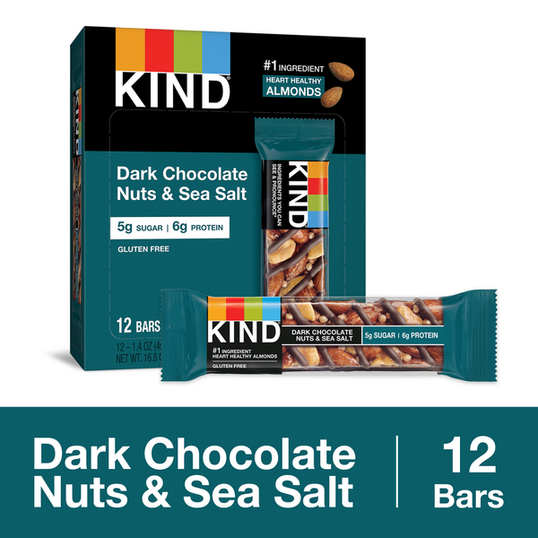 Energy & Granola Bars KIND Nuts & Spices Dark Chocolate Nuts & Sea Salt Bar hero