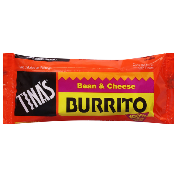 Frozen Meals Tina's Burrito Bean & Cheese hero