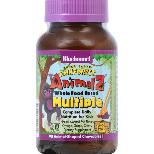 Vitamins & Supplements Bluebonnet Multiple Vitamin, Assorted Fruit Flavors, Animal-Shaped Chewables hero