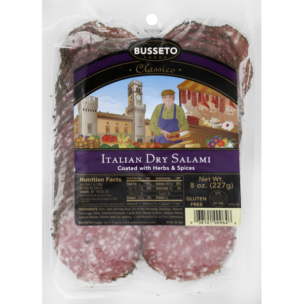 Lunch Meat Busseto Foods Salami, Italian Dry hero