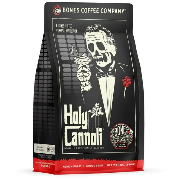 Coffee Bones Coffee Co. Holy Cannoli Baked Cannoli Flavored Coffee, Medium Roast Ground hero