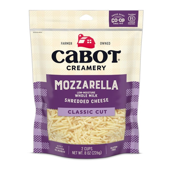 Packaged Cheese Cabot Low Moisture Whole Milk Mozzarella Shredded Cheese hero