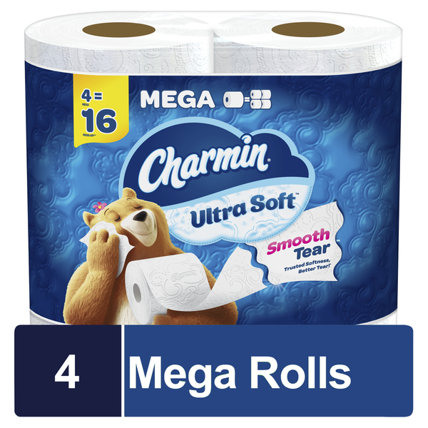 Paper Goods Charmin Ultra Soft Toilet Paper 4 Mega Rolls hero