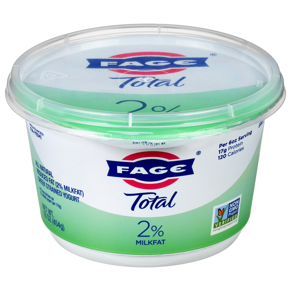 Greek Yogurt FAGE Yogurt, Reduced Fat, Strained, Greek hero