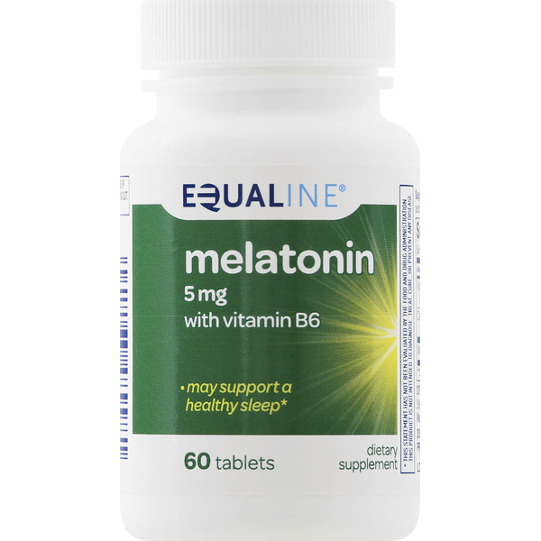 Stress & Sleep Aids Equaline Melatonin, with Vitamin B6, 5 mg, Tablets hero