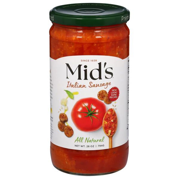 Condiments MID’S Pasta Sauce, True Sicilian, Italian Sausage hero