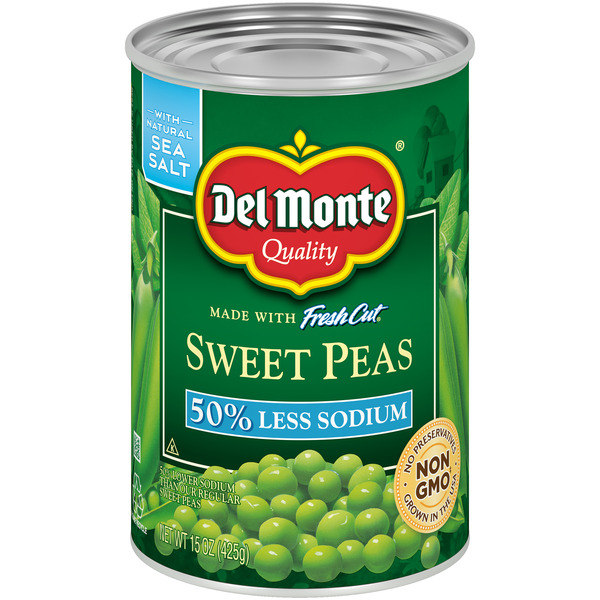 Canned & Jarred Vegetables Del Monte Sweet Peas, 50% Less Sodium hero