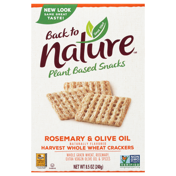 Crackers Back to Nature Crackers, Harvest Whole Wheat, Rosemary & Olive Oil hero