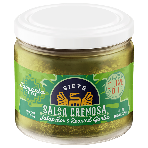 Preserved Dips & Spreads Siete Salsa Cremosa, Jalapenos & Roasted Garlic, Taqueria Style hero