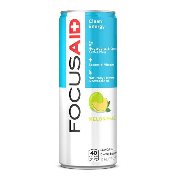 Energy & Sports Drinks LIFEAID Beverage Company FOCUSAID Clean Energy Drink, Melon Maté Flavor hero