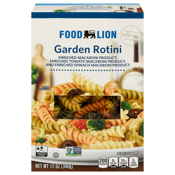 Dry Pasta Food Lion Pasta, Garden Rotini, Classic, Box hero