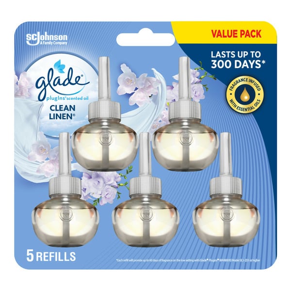 Air Fresheners & Candles Glade PlugIns® Scented Oil Air Freshener 5 Refills, Clean Linen hero