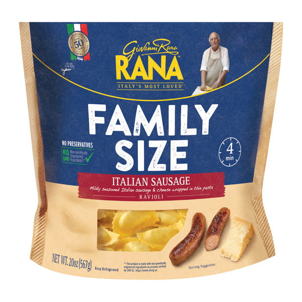 Frozen Meals Giovanni Rana Italian Sausage Ravioli Refrigerated Pasta hero