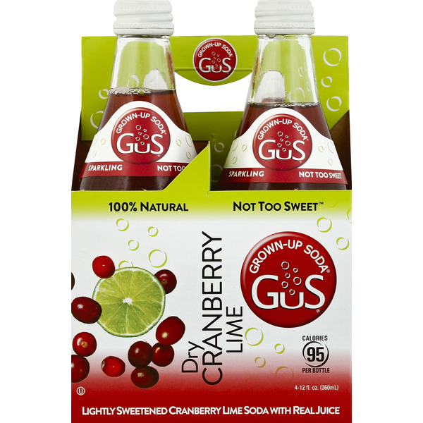 Soft Drinks GuS Grown-Up Soda, Dry Cranberry Lime hero