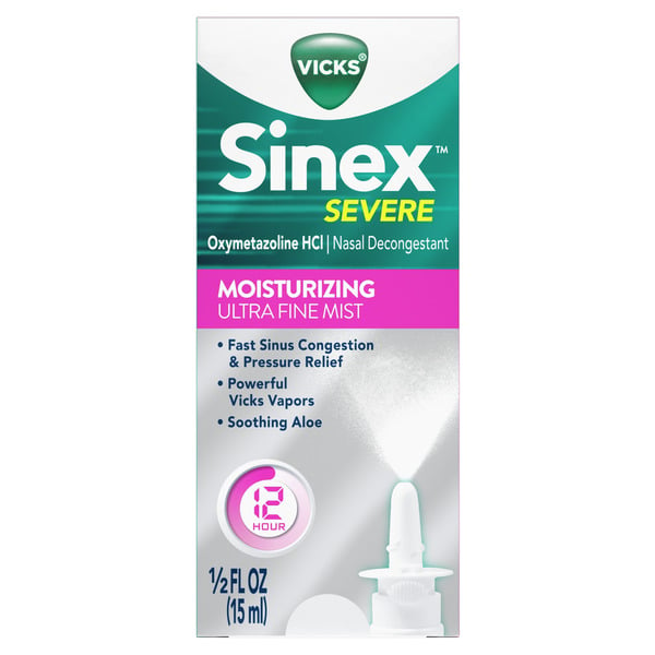 Cold, Flu & Allergy Vicks Sinex SEVERE, Nasal Spray, Moisturizing Ultra Fine Mist with Soothing Aloe hero