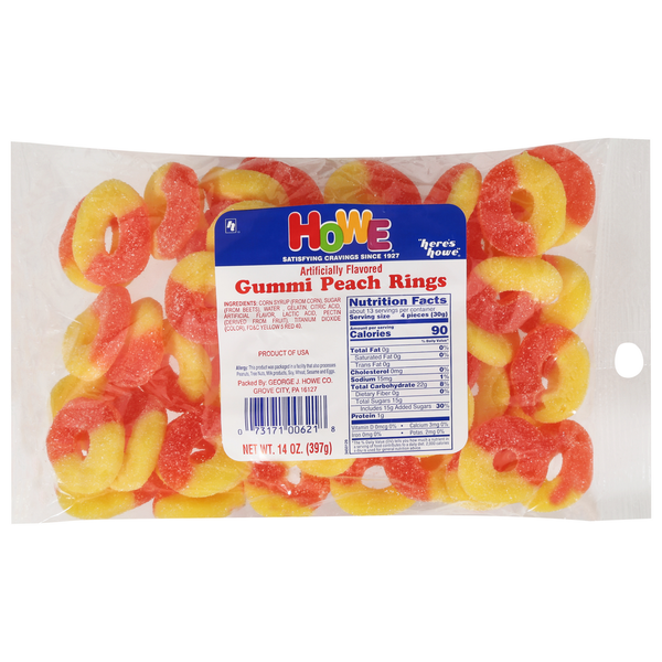 Candy & Chocolate Howe Gummi Rings, Peach hero