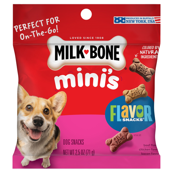 Dog Treats & Chews Milk-Bone Dog Snacks, Beef, Chicken, Bacon, Minis hero