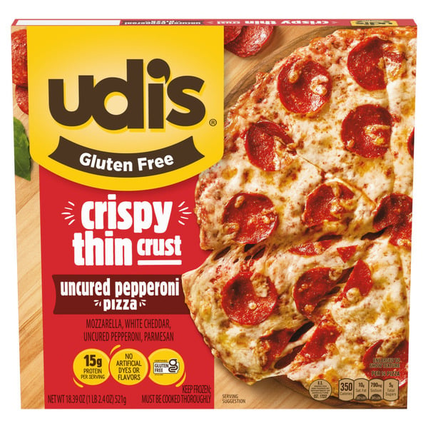 Frozen Pizza Udi's Gluten Free Pepperoni Pizza With Crispy Thin Crust hero