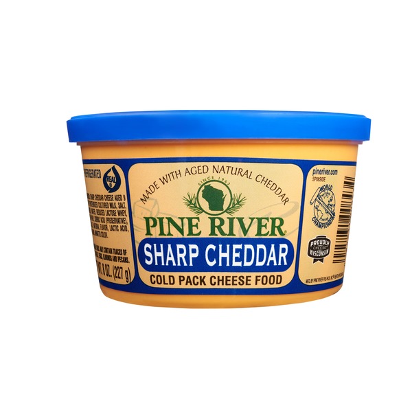 Specialty Cheeses Pine River Cheese Food, Cold Pack, Sharp Cheddar hero