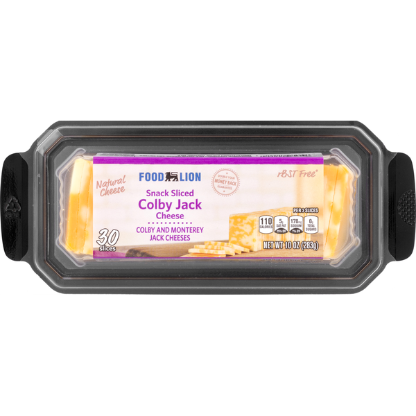 Packaged Cheese Food Lion Natural Colby Jack Cheese Snack Slices hero