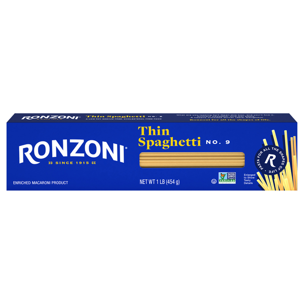 Dry Pasta & Noodles Ronzoni Thin Spaghetti, 16 oz, Non-GMO Pasta for Entrees, Soups, Sides hero