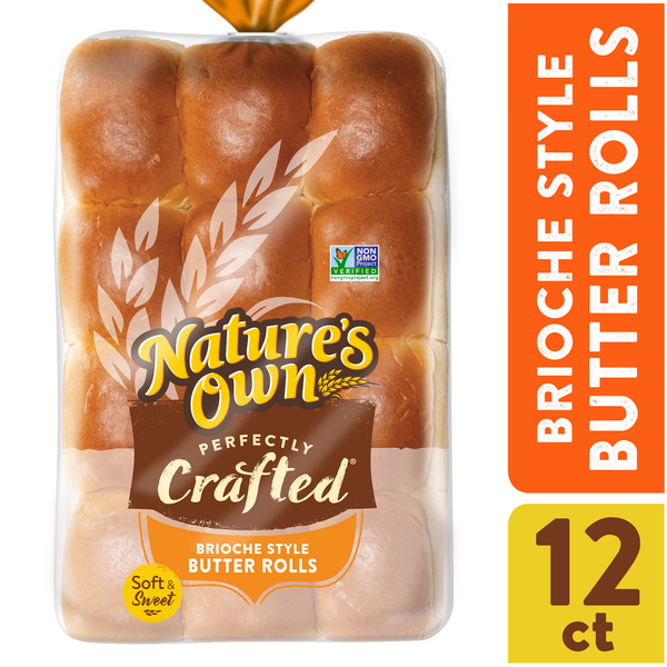 Packaged Bread Nature's Own Butter Rolls, Brioche Style hero