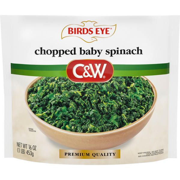 Frozen Produce Birds Eye C&W Chopped Baby Spinach, Frozen Vegetable hero