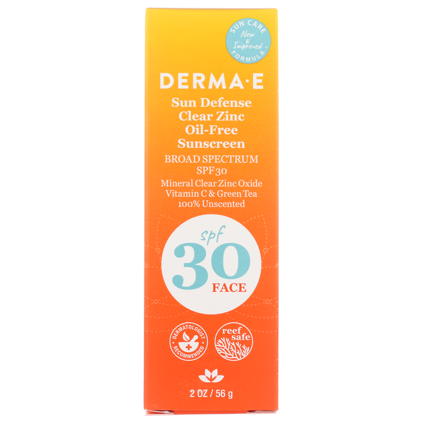 DERMA E Sun Defense Clear Zinc Oil-Free Sunscreen Spf30 Face hero