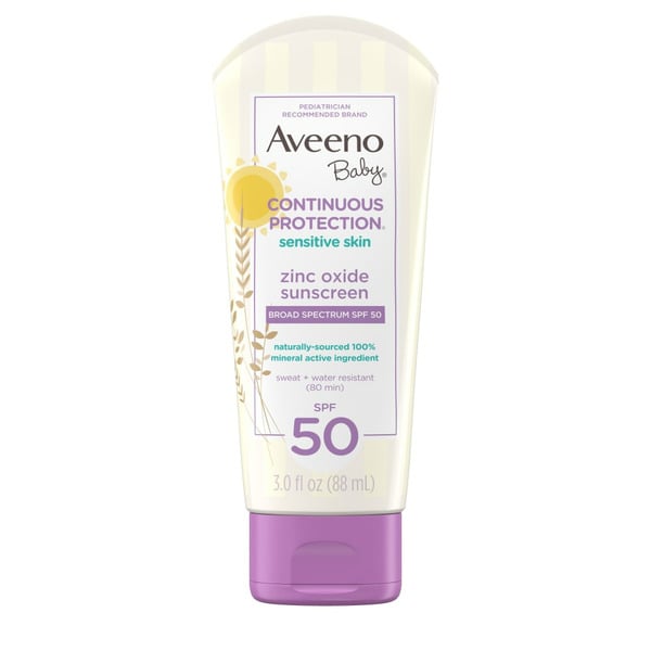 Baby Bath & Body Care Aveeno Zinc Oxide Mineral Sunscreen Lotion, SPF 50 hero