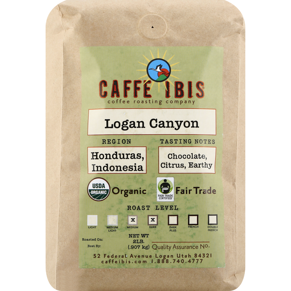 Caffe Ibis Coffee, Organic, Medium/Dark Roast, Logan Canyon hero