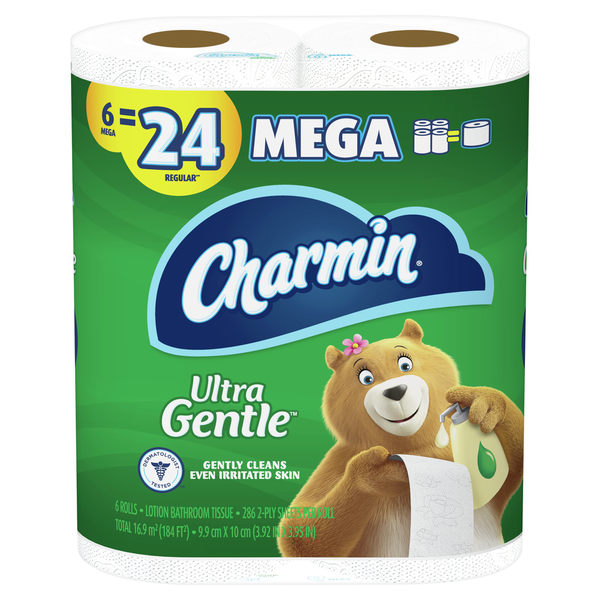 Paper Goods Charmin Ultra Gentle Toilet Paper, Mega Rolls, 286 Sheets Per Roll hero