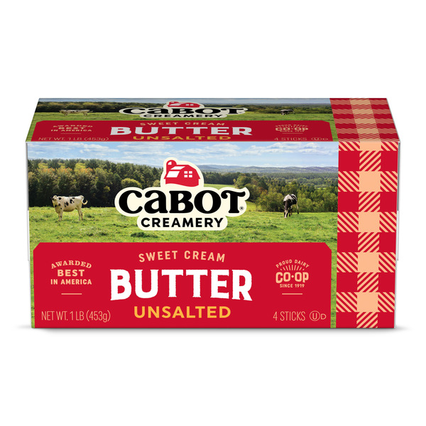 Butter, Margarine and Spread Cabot Unsalted Butter Quarter Sticks hero