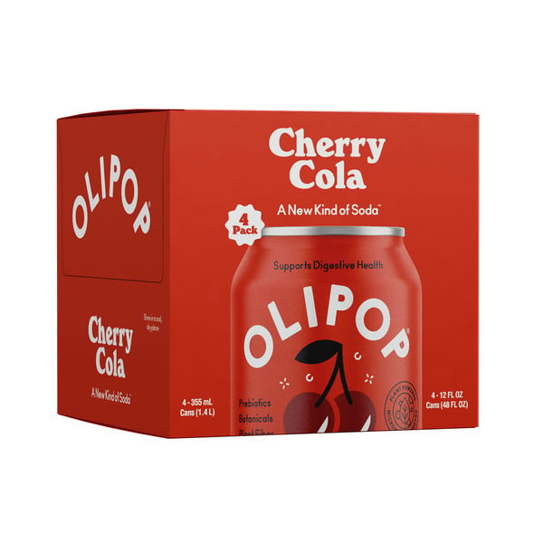 OLIPOP Prebiotic Soda, Cherry Cola, Shelf Stable hero