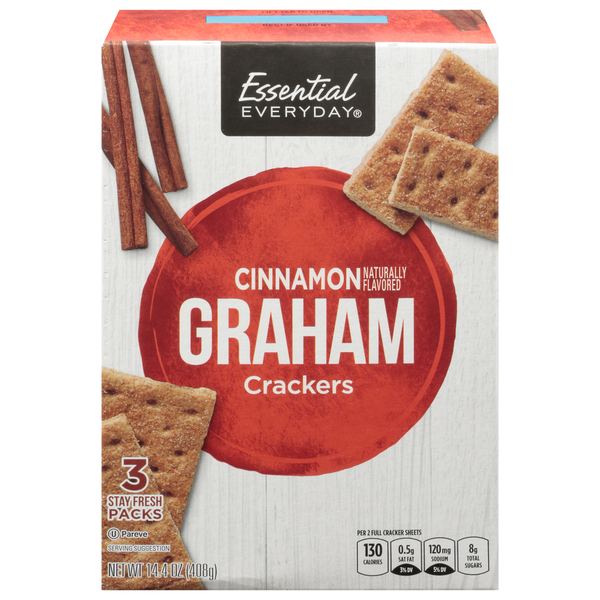 Crackers Essential Everyday Graham Crackers, Cinnamon, Stay Fresh Packs hero