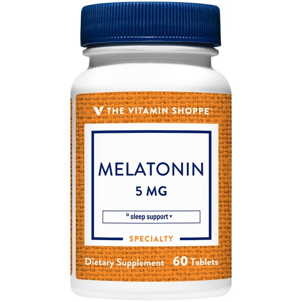 Sleep & Mood Support The Vitamin Shoppe Melatonin for Sleep - 5 MG (60 Tablets) hero