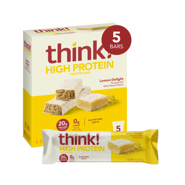 Protein & Meal Replacements think! High Protein Lemon Delight Bars hero