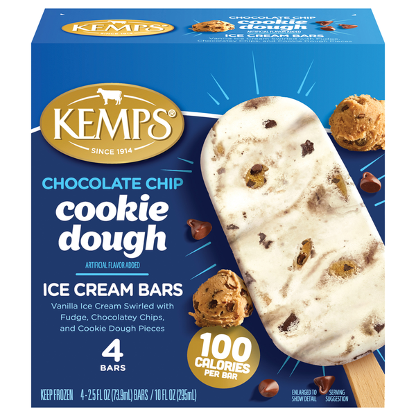 Kemps Ice Cream Bars, Chocolate Chip Cookie Dough hero