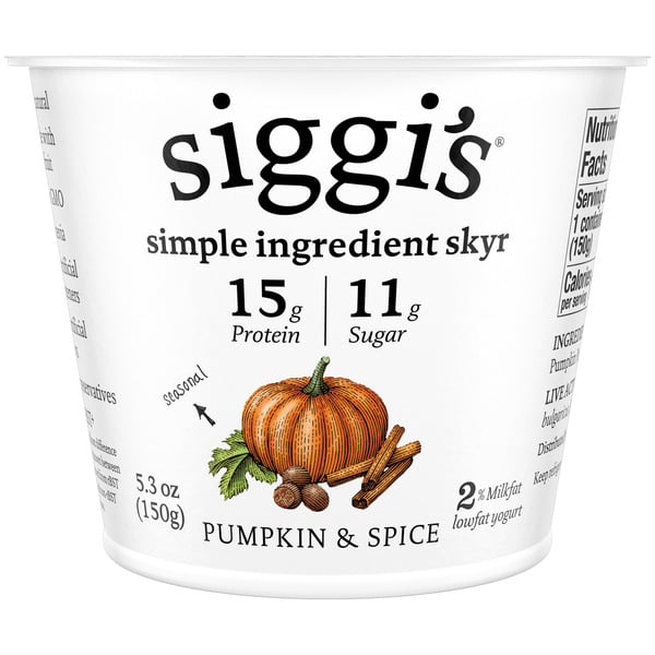 Yogurt Siggi's Icelandic Skyr Lowfat Yogurt Pumpkin Spice hero