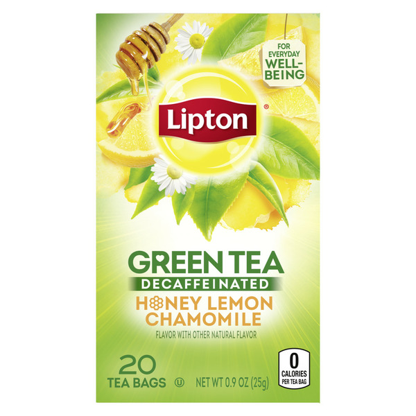 Tea Lipton Green Tea Decaffeinated Honey Lemon Chamomile hero