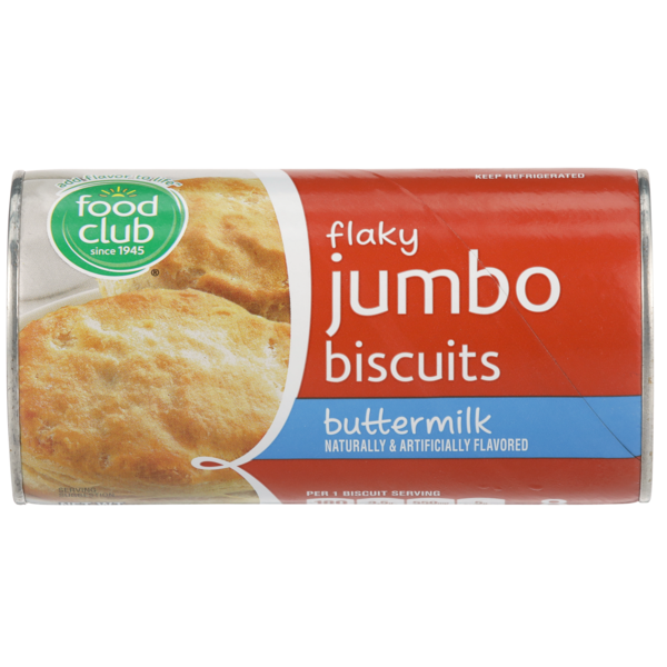 Doughs, Gelatins & Bake Mixes Food Club Buttermilk Flavored Flaky Jumbo Biscuits hero